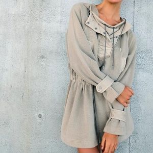 Free People utility sweatshirt with draw string waist